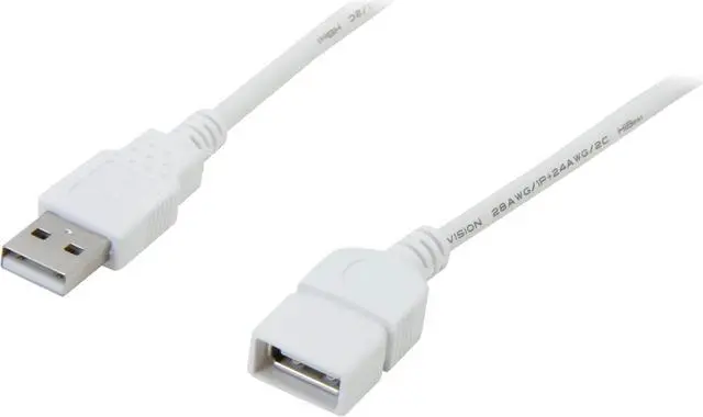 Main image of C2G 26686 USB Extension Cable - USB 2.0 A Male to A Female Extension Cable, White (9.8 Feet, 3 Meters)