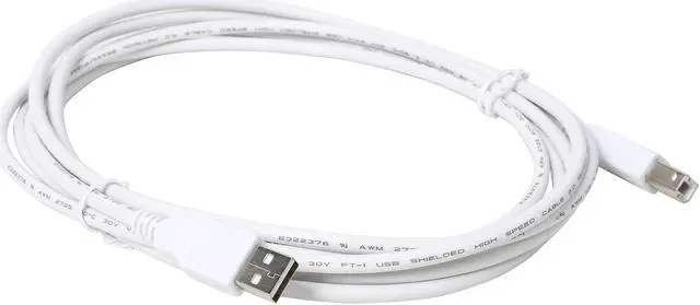 Alt view image 2 of 3 - C2G 13400 USB Cable - USB 2.0 A Male to B Male Cable for Printers, Scanners, Brother, Canon, Dell, Epson, HP and more, White (9.8 Feet, 3 Meters)