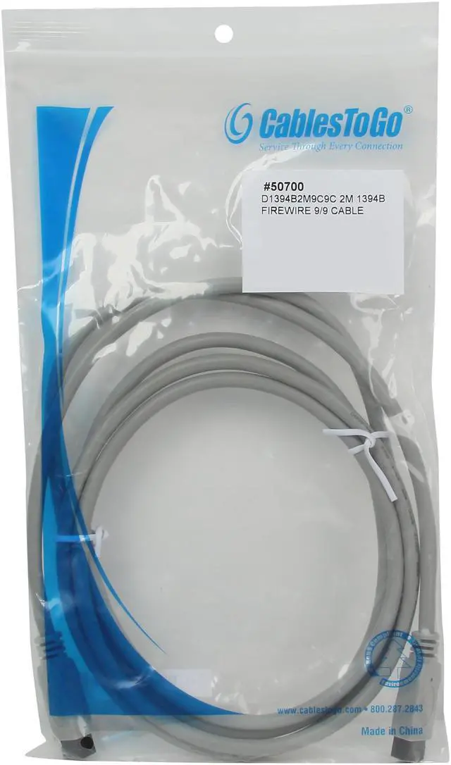 Alt view image 3 of 3 - C2G 2m IEEE-1394b FireWire 800 9-pin to 9-pin Cable (6.5ft) Model 50700