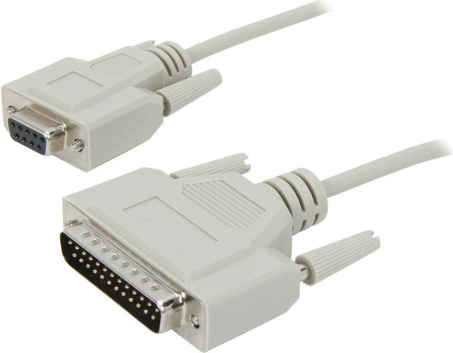 Main image of C2G 02519 DB9 Female to DB25 Male Serial RS232 Modem Cable, Beige (10 Feet, 3.04 Meters)