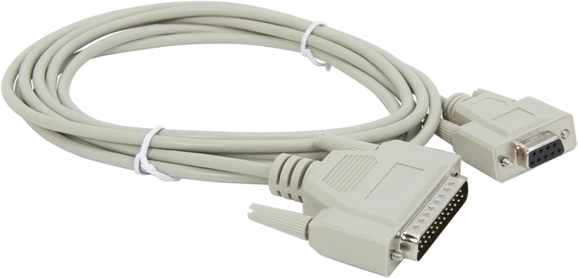 Alt view image 2 of 3 - C2G 02519 DB9 Female to DB25 Male Serial RS232 Modem Cable, Beige (10 Feet, 3.04 Meters)