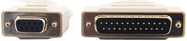Alt view image 3 of 4 - C2G 03019 DB25 Male to DB9 Female Serial RS232 Null Modem Cable, Beige (6 Feet, 1.82 Meters)