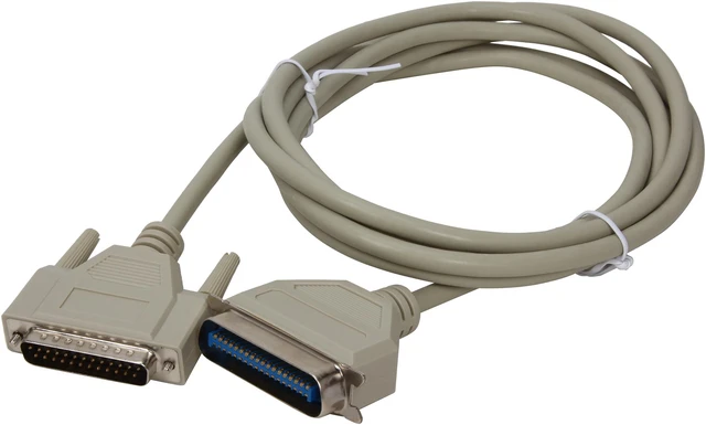 C2G 02799 DB25 Male to Centronics 36 Male Parallel Printer Cable, Beige ...