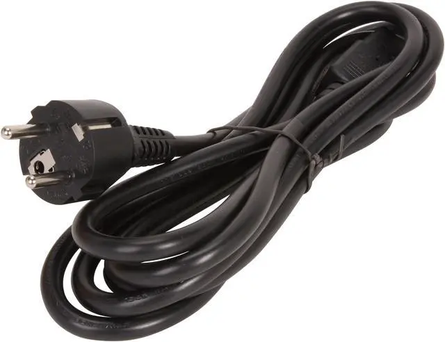 Alt view image 2 of 3 - C2G 03138 14 AWG European Power Cord - CEE7/7 to IEC320C13, TAA Compliant, Black (8.20 Feet, 2.5 Meters)