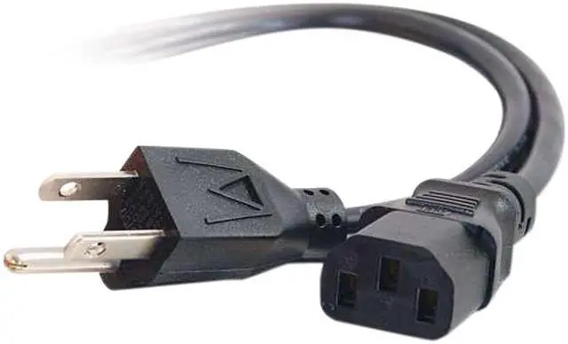 Alt view image 2 of 5 - C2G 24240 18 AWG Universal Power Cord - NEMA 5-15P to IEC320C13, Black (1 Foot, 0.30 Meters)