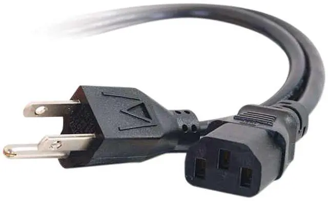 Alt view image 2 of 5 - C2G 29925 16 AWG Universal Power Cord - NEMA 5-15P to IEC320C13, TAA Compliant, Black (2 Feet, 0.60 Meters)