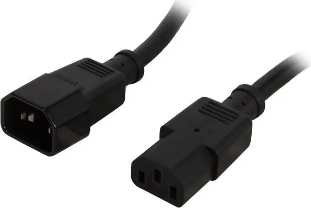 Main image of C2G 29917 16 AWG 250 Volt Computer Power Extension Cord - IEC320C14 (C14) to IEC320C13 (C13), TAA Compliant, Black (4 Feet, 1.21 Meters)