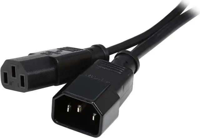Main image of C2G 03142 18 AWG Computer Power Extension Cord - IEC320C14 to IEC320C13, TAA Compliant, Black (2 Feet, 0.60 Meters)