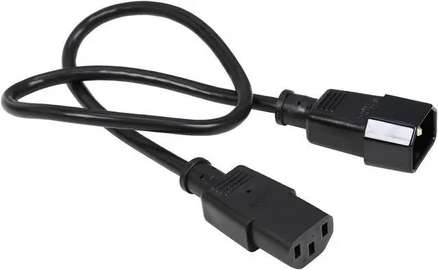 Alt view image 2 of 3 - C2G 03142 18 AWG Computer Power Extension Cord - IEC320C14 to IEC320C13, TAA Compliant, Black (2 Feet, 0.60 Meters)