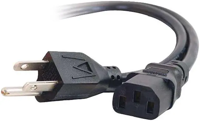 Alt view image 2 of 5 - C2G 29926 16 AWG Universal Power Cord - NEMA 5-15P to IEC320C13, TAA Compliant, Black (4 Feet, 1.21 Meters)