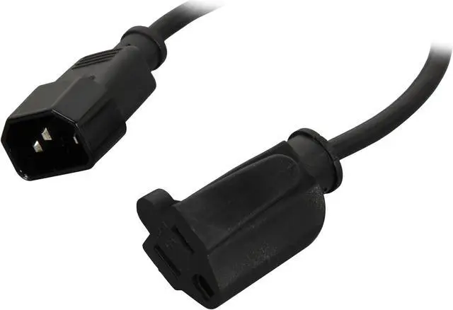 Main image of C2G 03147 18 AWG Monitor Power Adapter Cord - C14 to NEMA 5-15R, TAA Compliant, Black (1 Foot, 0.30 Meters)