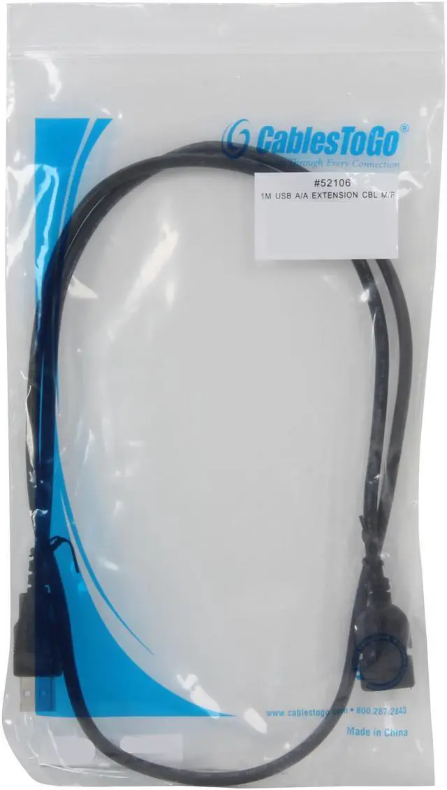 Alt view image 3 of 3 - C2G 52106 USB Extension Cable - USB 2.0 A Male to A Female Extension Cable, Black (3.3 Feet, 1 Meter)