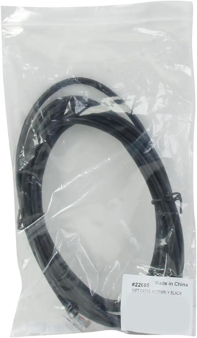 Alt view image 3 of 3 - C2G 22695 Cat5e Cable - Non-Booted Unshielded Ethernet Network Patch Cable, Black (10 Feet, 3.04 Meters)