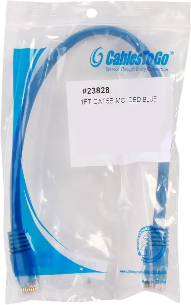 Alt view image 3 of 3 - C2G 23828 Cat5e Cable - Snagless Unshielded Ethernet Network Patch Cable, Blue (1 Foot, 0.30 Meters)
