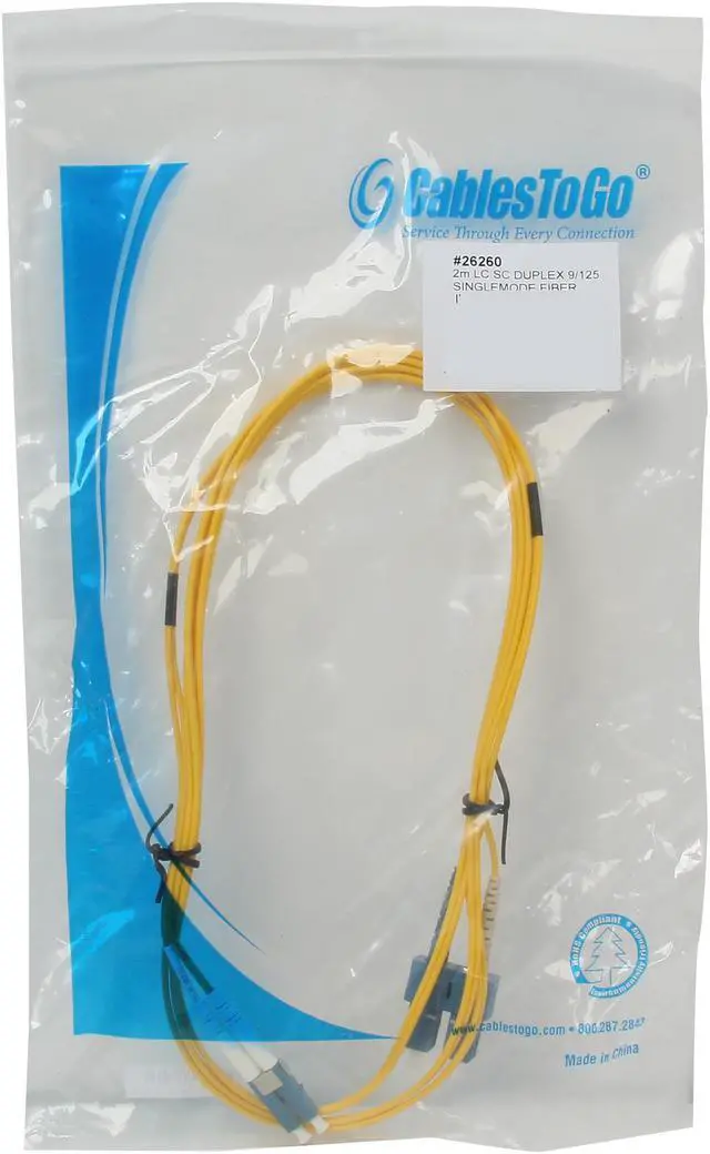Alt view image 3 of 3 - C2G 26260 OS2 Fiber Optic Cable - LC-SC 9/125 Duplex Single-Mode PVC Fiber Cable, Yellow (6.6 Feet, 2 Meters)