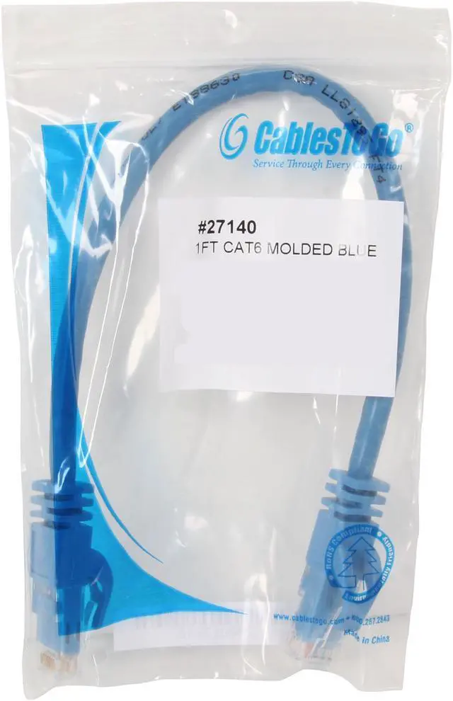 Alt view image 3 of 3 - C2G 27140 Cat6 Cable - Snagless Unshielded Ethernet Network Patch Cable, Blue (1 Foot, 0.30 Meters)