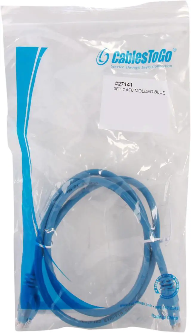Alt view image 3 of 3 - C2G 27141 Cat6 Cable - Snagless Unshielded Ethernet Network Patch Cable, Blue (3 Feet, 0.91 Meters)