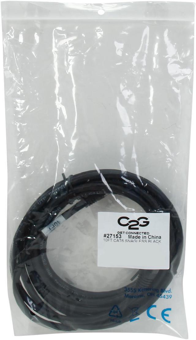 Alt view image 3 of 3 - C2G 27153 Cat6 Cable - Snagless Unshielded Ethernet Network Patch Cable, Black (10 Feet, 3.04 Meters)