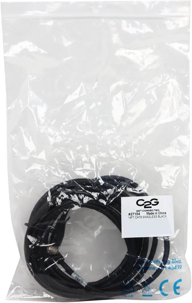 Alt view image 3 of 3 - C2G 27154 Cat6 Cable - Snagless Unshielded Ethernet Network Patch Cable, Black (14 Feet, 4.26 Meters)