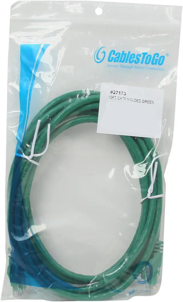Alt view image 3 of 3 - C2G 27173 Cat6 Cable - Snagless Unshielded Ethernet Network Patch Cable, Green (10 Feet, 3.04 Meters)
