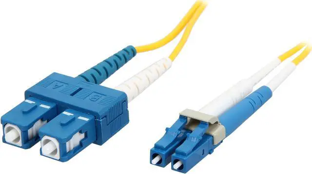Main image of C2G 29920 OS2 Fiber Optic Cable - LC-SC 9/125 Duplex Multimode PVC Fiber Cable, Yellow (9.8 Feet, 3 Meters)