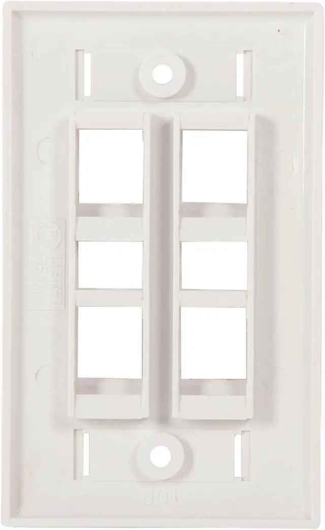 Alt view image 2 of 4 - C2G 03413 Four Port Keystone Single Gang Wall Plate, White