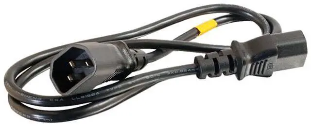 Alt view image 5 of 5 - C2G 30823 14 AWG 250 Volt Power Extension Cord - IEC320C14 (C14) to IEC320C13 (C13), TAA Compliant, Black (6 Feet, 1.82 Meters)