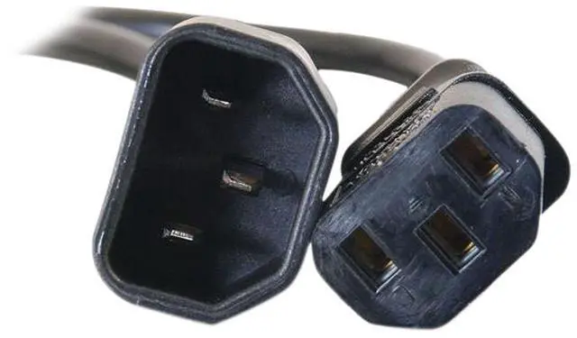 Alt view image 3 of 5 - C2G 30823 14 AWG 250 Volt Power Extension Cord - IEC320C14 (C14) to IEC320C13 (C13), TAA Compliant, Black (6 Feet, 1.82 Meters)