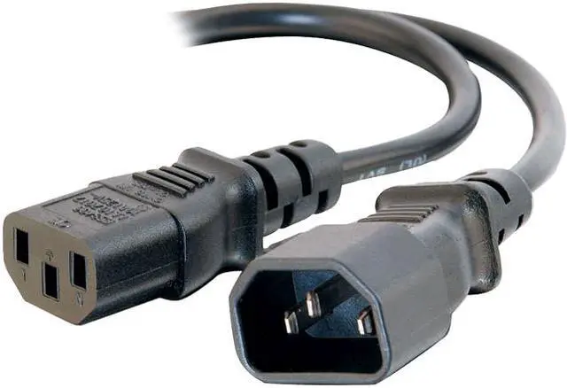 Alt view image 2 of 5 - C2G 30824 14 AWG 250 Volt Power Extension Cord - IEC320C14 (C14) to IEC320C13 (C13), TAA Compliant, Black (10 Feet, 3.04 Meters)