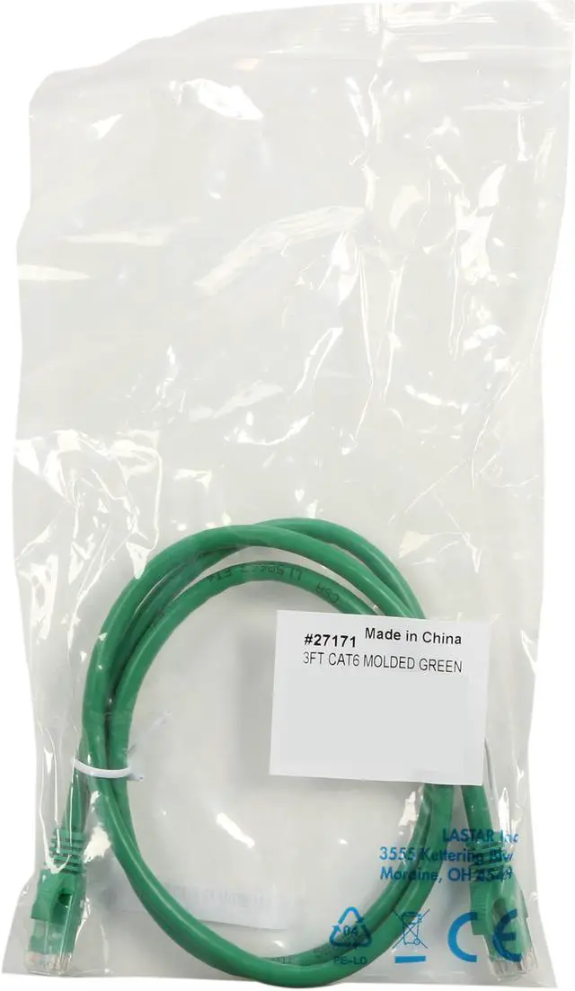 Alt view image 3 of 3 - C2G 27171 Cat6 Cable - Snagless Unshielded Ethernet Network Patch Cable, Green (3 Feet, 0.91 Meters)