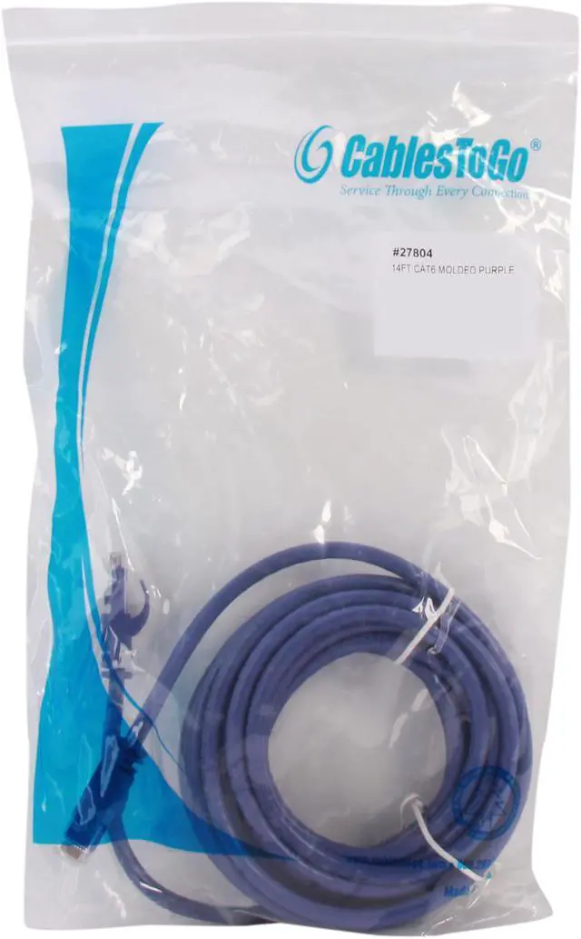 Alt view image 3 of 3 - C2G 27804 Cat6 Cable - Snagless Unshielded Ethernet Network Patch Cable, Purple (14 Feet, 4.26 Meters)