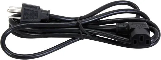 Alt view image 2 of 3 - C2G 03152 18 AWG Universal Right Angle Power Cord - NEMA 5-15P to IEC320C13R, TAA Compliant, Black (6 feet, 1.82 Meters)