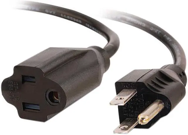 Alt view image 2 of 4 - C2G 03116 18 AWG Outlet Saver Power Extension Cord - NEMA 5-15P to NEMA 5-15R, TAA Compliant, Black (10 Feet, 3.04 Meters)