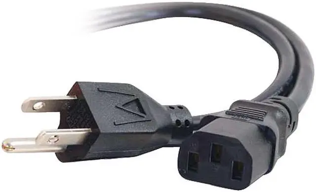Alt view image 2 of 5 - C2G 29928 16 AWG Universal Power Cord - NEMA 5-15P to IEC320C13, TAA Compliant, Black (8 Feet, 2.43 Meters)