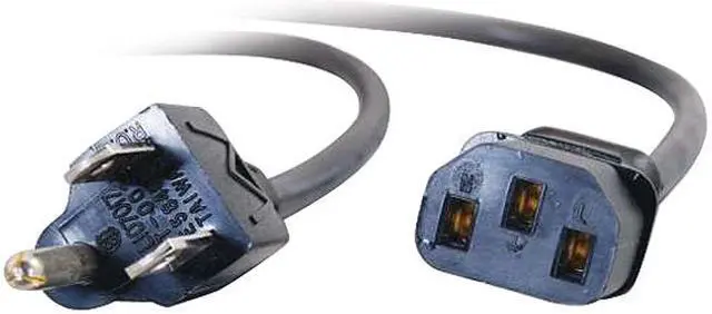 Alt view image 3 of 5 - C2G 29928 16 AWG Universal Power Cord - NEMA 5-15P to IEC320C13, TAA Compliant, Black (8 Feet, 2.43 Meters)