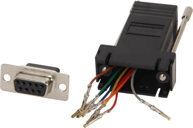 Main image of C2G 02943 RJ45 to DB9 Female Serial RS232 Modular Adapter, Black