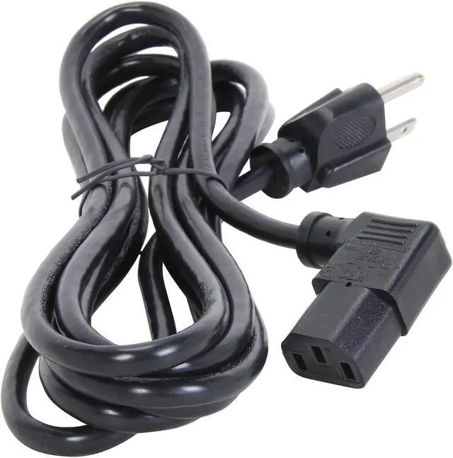 Alt view image 2 of 3 - C2G 27909 18 AWG Universal Right Angle Power Cord - NEMA 5-15P to IEC320C13R, TAA Compliant, Black (10 feet, 3.04 Meters)