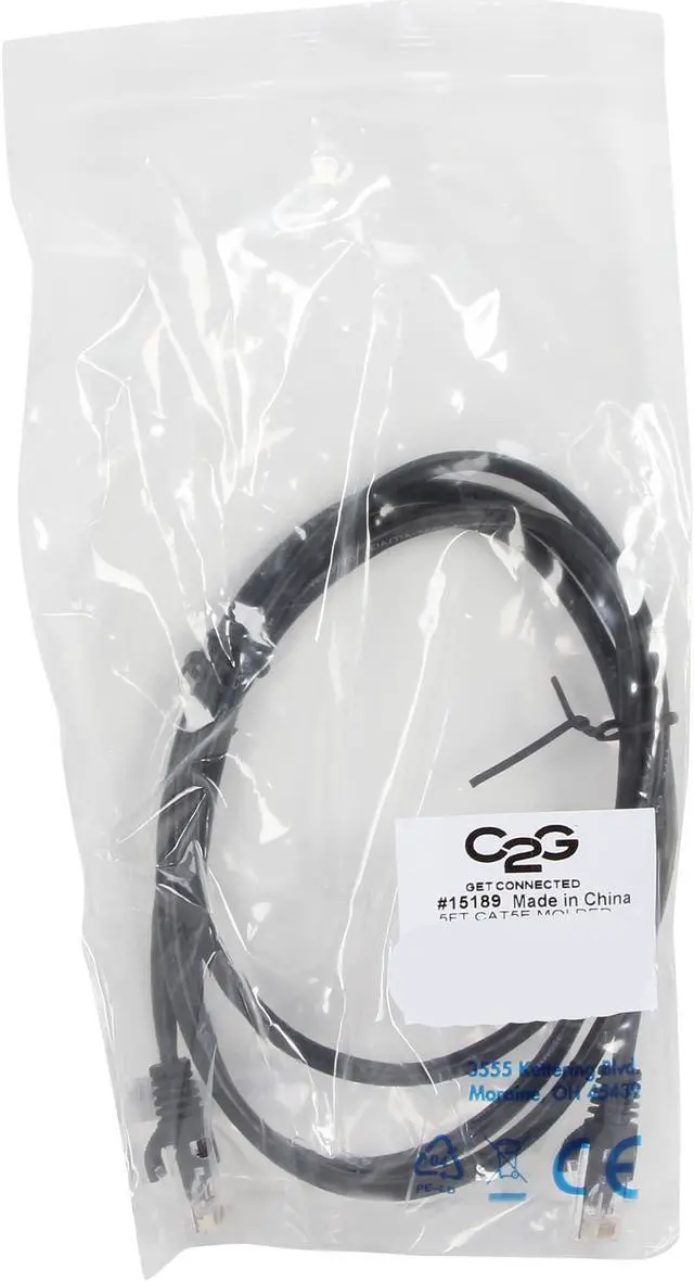 Alt view image 3 of 3 - C2G 15189 Cat5e Cable - Snagless Unshielded Ethernet Network Patch Cable, Black (5 Feet, 1.52 Meters)