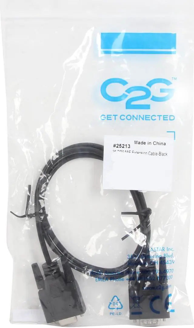 Alt view image 3 of 3 - C2G 25213 DB9 M/F Serial RS232 Extension Cable, Black (3 Feet, 0.91 Meters)