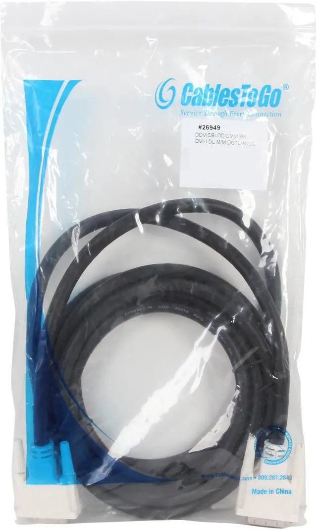 Alt view image 3 of 3 - C2G 26949 DVI-I M/M Dual Link Digital/Analog Video Cable, Black (9.8 Feet, 3 Meters)