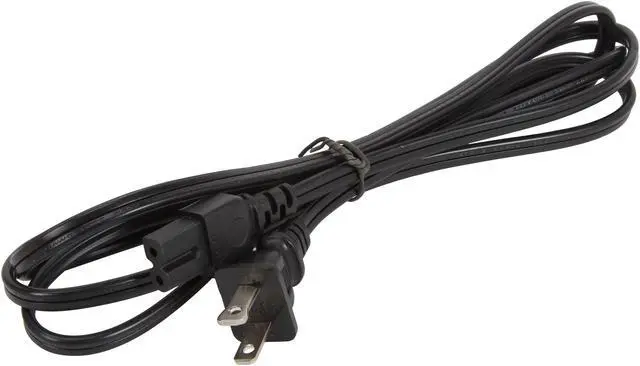 Alt view image 2 of 3 - C2G 27399 18 AWG 2-Slot Polarized Power Cord - NEMA 1-15P to IEC320C7 (C7) TAA Compliant, Black (6 Feet, 1.82 Meters)