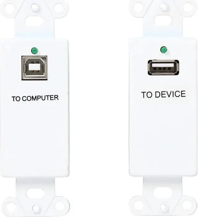 Alt view image 2 of 7 - C2G 29342 USB 1.1 Over CAt5 Superbooster Extender Wall Plate Kit, White