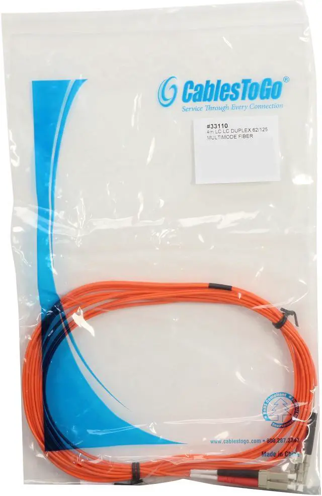 Alt view image 3 of 3 - C2G 33110 4m LC/LC Duplex 62.5/125 Multimode Fiber Patch Cable - Orange