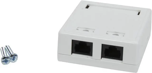 Alt view image 6 of 7 - C2G/Cables To Go 03837 2-Port Cat5E Surface Mount Box - White