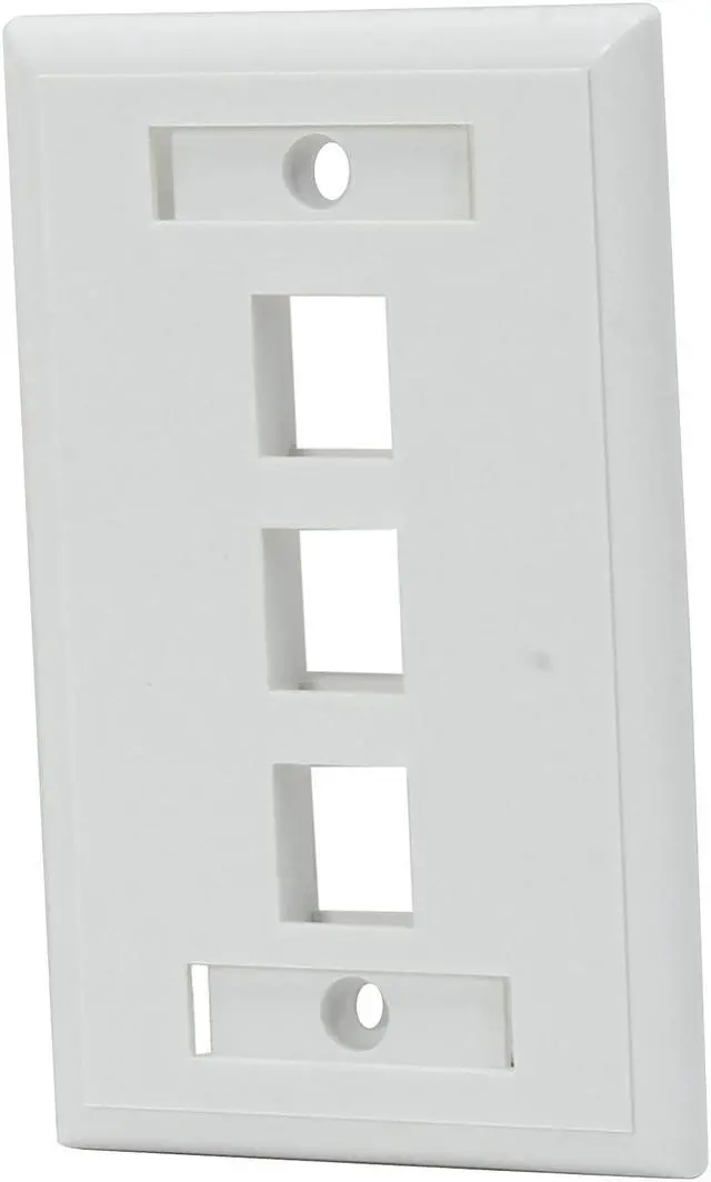 Main image of C2G/Cables To Go 03412 Three Port Keystone Single Gang Wall Plate