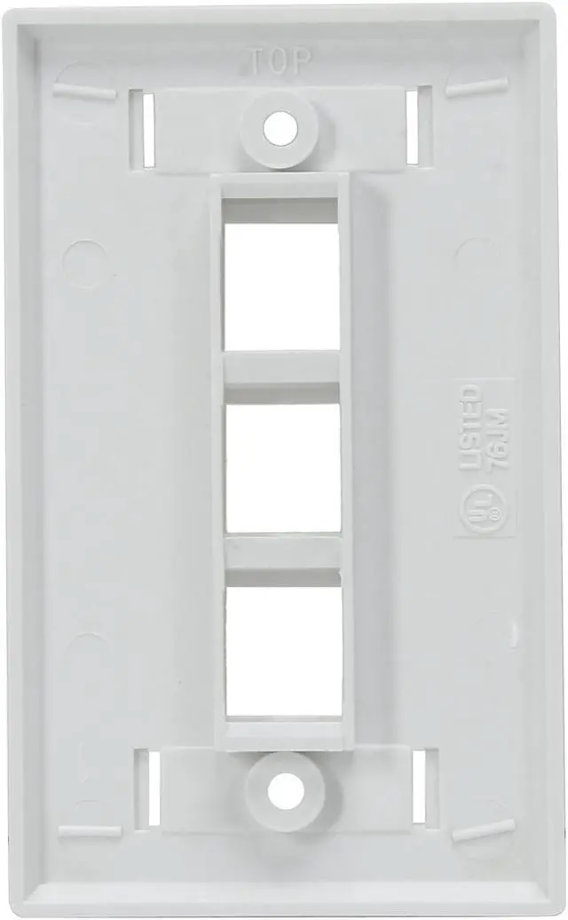 Alt view image 2 of 4 - C2G/Cables To Go 03412 Three Port Keystone Single Gang Wall Plate