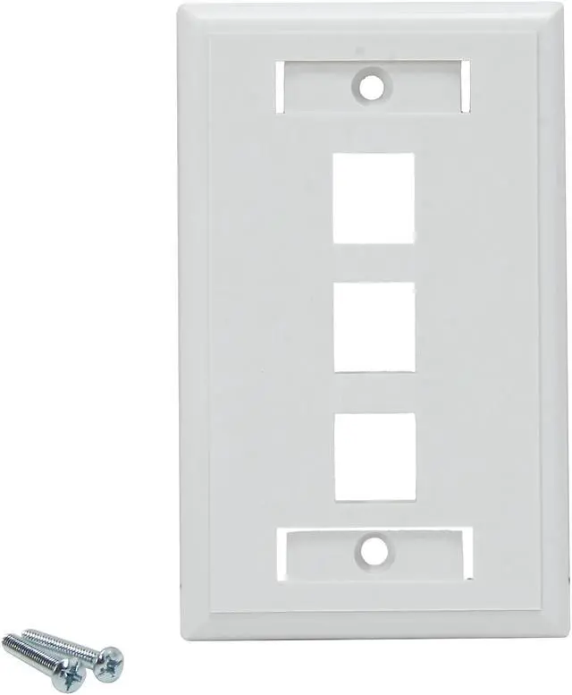 Alt view image 3 of 4 - C2G/Cables To Go 03412 Three Port Keystone Single Gang Wall Plate