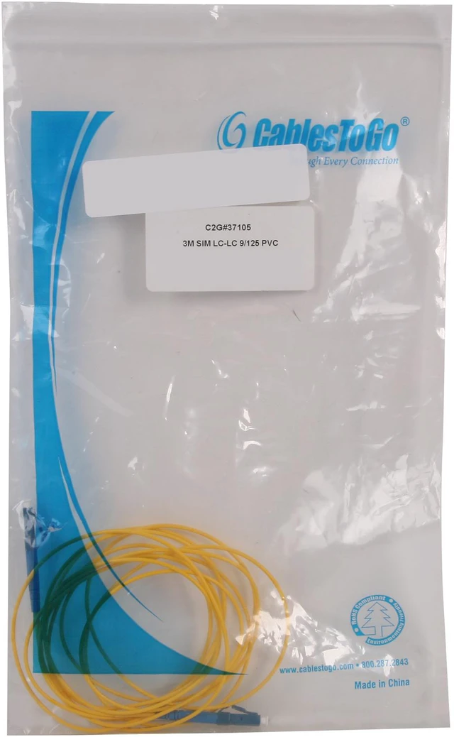 Alt view image 3 of 3 - C2G 37105 OS2 Fiber Optic Cable - LC-LC 9/125 Simplex Single-Mode PVC Fiber Cable, Yellow (9.8 Feet, 3 Meters)