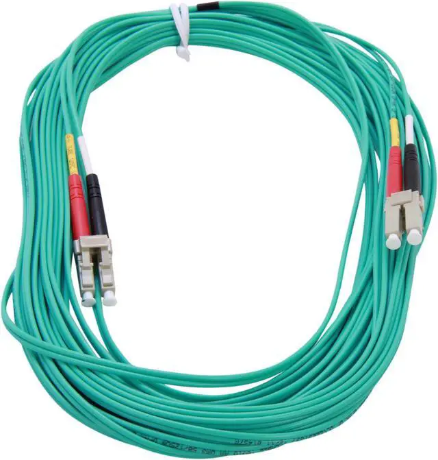 Alt view image 2 of 3 - C2G 33050 OM3 Fiber Optic Cable - LC-LC 10Gb 50/125 Duplex Multimode PVC Fiber Cable, Aqua (32.8 Feet, 10 Meters)
