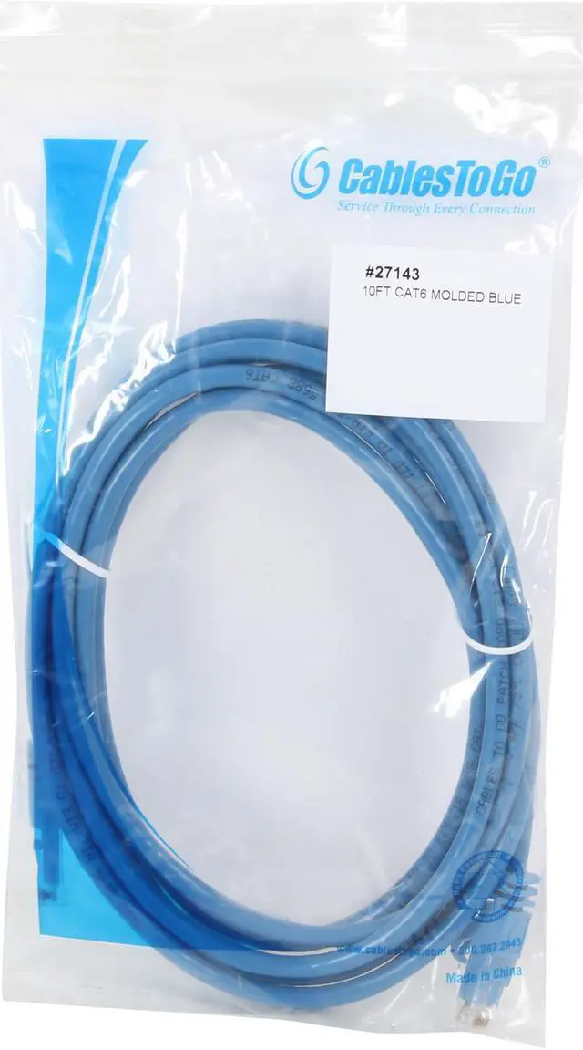 Alt view image 3 of 3 - C2G 27143 Cat6 Cable - Snagless Unshielded Ethernet Network Patch Cable, Blue (10 Feet, 3.04 Meters)